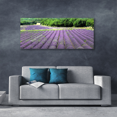 Tablou pe panza canvas Meadow Flori Natura Verde Violet