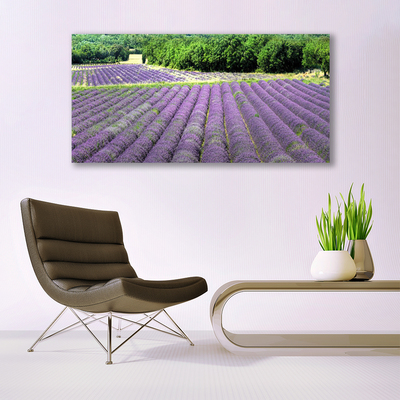 Tablou pe panza canvas Meadow Flori Natura Verde Violet