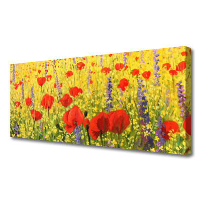 Tablou pe panza canvas Flori Floral Roșu Violet