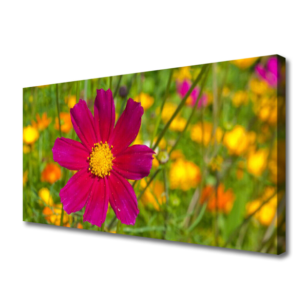 Tablou pe panza canvas Flower Floral Galben Roșu