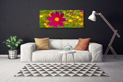 Tablou pe panza canvas Flower Floral Galben Roșu