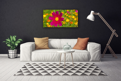 Tablou pe panza canvas Flower Floral Galben Roșu