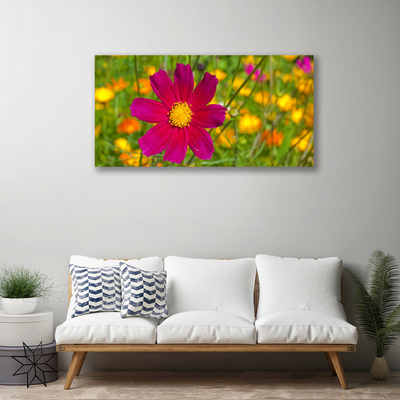 Tablou pe panza canvas Flower Floral Galben Roșu