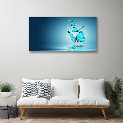 Tablou pe panza canvas Fluturi Art Albastru