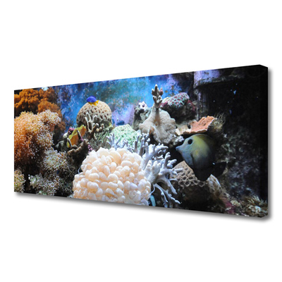 Tablou pe panza canvas Coral Reef Natura Gri Alb Galben