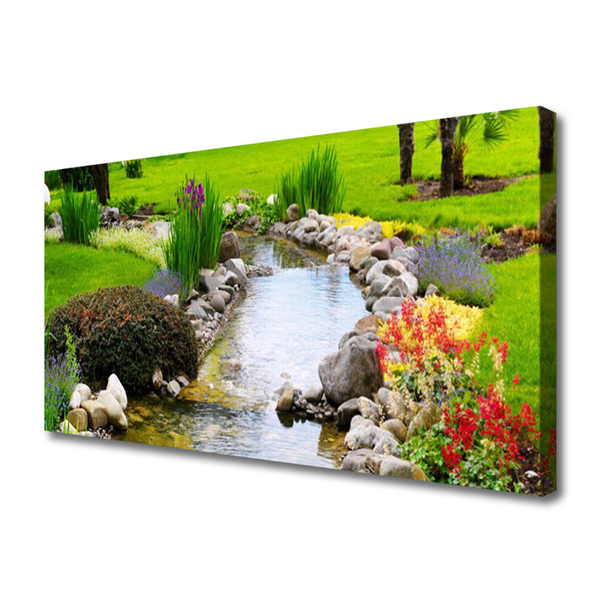 Tablou pe panza canvas Garden Lake Nature Multi