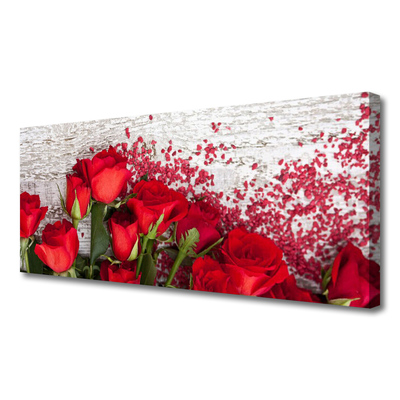Tablou pe panza canvas Trandafiri Floral Roșu Verde