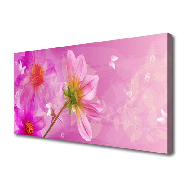 Tablou pe panza canvas Flori roz Floral