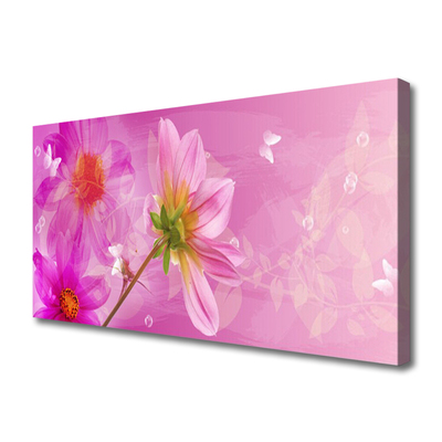 Tablou pe panza canvas Flori roz Floral