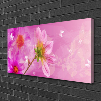 Tablou pe panza canvas Flori roz Floral