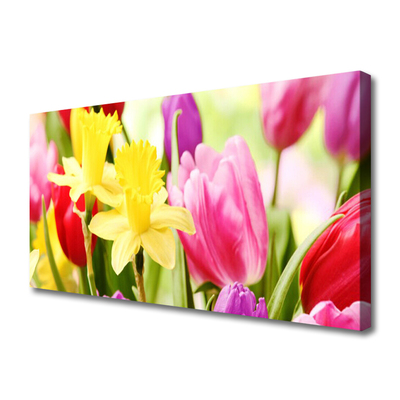 Tablou pe panza canvas Flori Floral Roșu Galben Verde