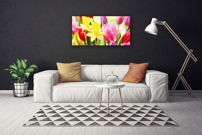 Tablou pe panza canvas Flori Floral Roșu Galben Verde