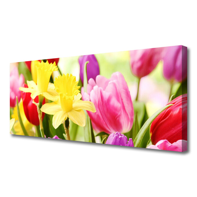 Tablou pe panza canvas Flori Floral Roșu Galben Verde