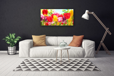 Tablou pe panza canvas Lalele Floral Roșu Galben