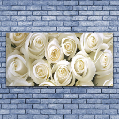 Tablou pe panza canvas Trandafiri Floral Alb