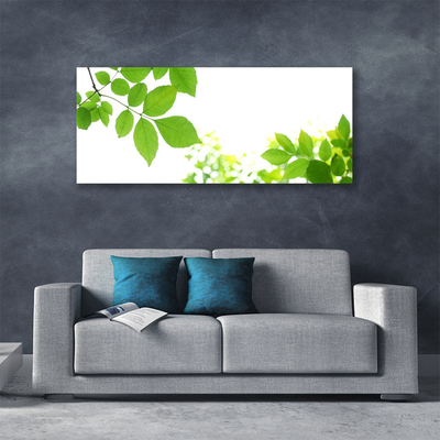 Tablou pe panza canvas Petale Floral Alb Verde