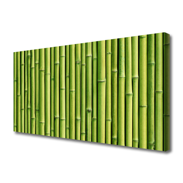 Tablou pe panza canvas Bamboo Canes Floral Verde