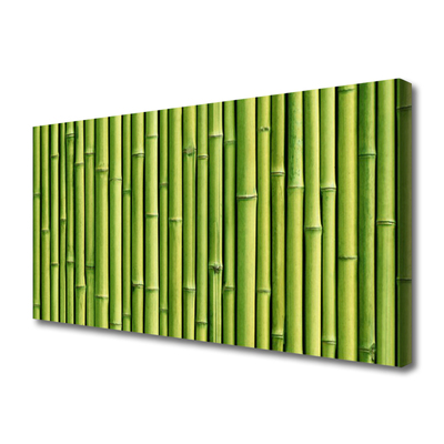 Tablou pe panza canvas Bamboo Canes Floral Verde