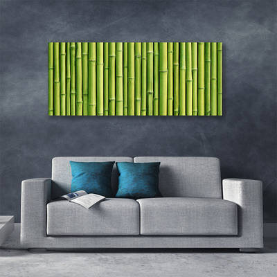 Tablou pe panza canvas Bamboo Canes Floral Verde