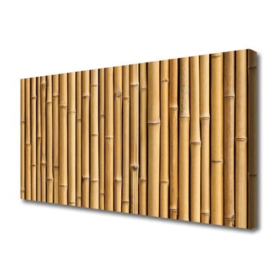 Tablou pe panza canvas Bamboo Canes Floral Galben