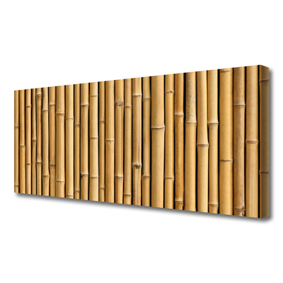 Tablou pe panza canvas Bamboo Canes Floral Galben