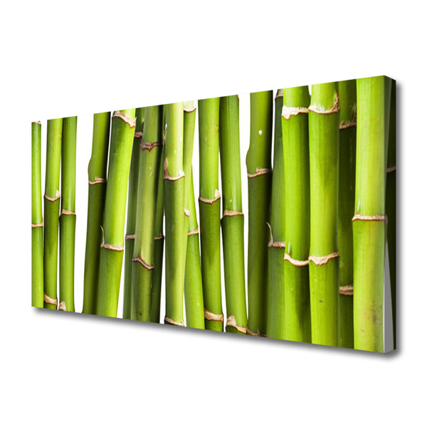 Tablou pe panza canvas Bamboo Canes Floral Verde