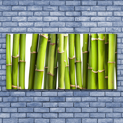 Tablou pe panza canvas Bamboo Canes Floral Verde