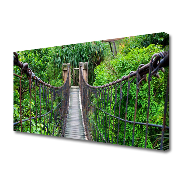 Tablou pe panza canvas Podul Copaci Arhitectura Brun Verde
