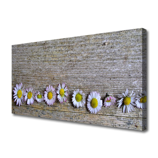 Tablou pe panza canvas Daisy Floral Galben Alb Roz