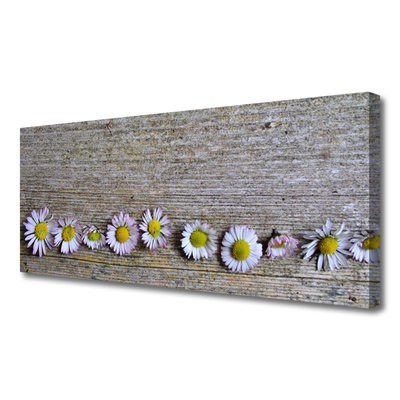 Tablou pe panza canvas Daisy Floral Galben Alb Roz