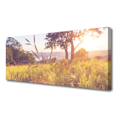 Tablou pe panza canvas Meadow Grass copac Natura Verde Maro