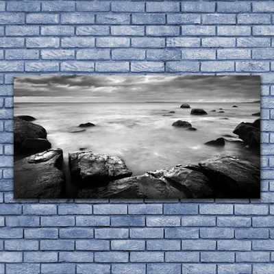 Tablou pe panza canvas Rock Sea Peisaj Gray