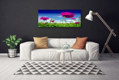 Tablou pe panza canvas Flori Meadow Natura Roșu Verde