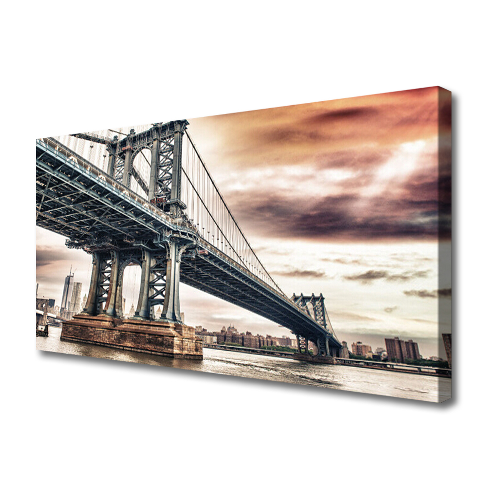 Tablou pe panza canvas Podul Arhitectura Gri Maro