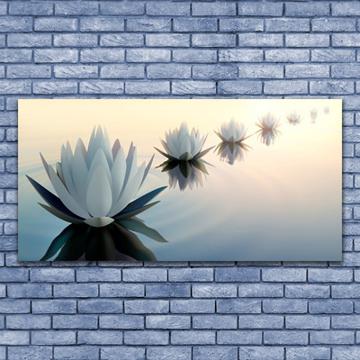 Tablou pe panza canvas Flori Floral Alb Albastru