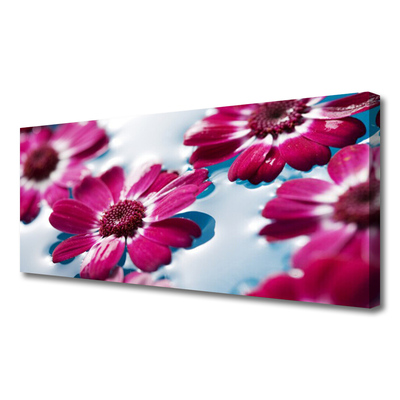 Tablou pe panza canvas Flori Floral Roșu Albastru