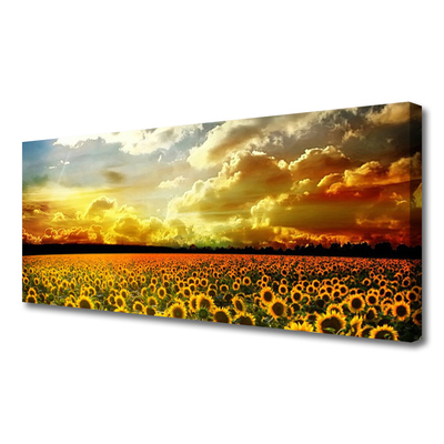 Tablou pe panza canvas Meadow Sunflowers Floral Galben Maro