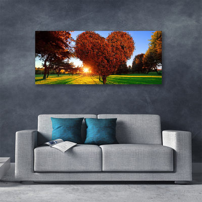 Tablou pe panza canvas Soare Copaci Natura Brun Galben