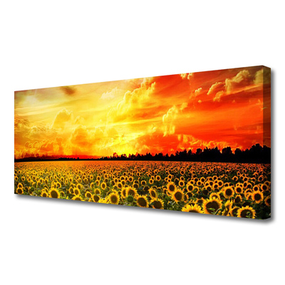 Tablou pe panza canvas Meadow Sunflowers Floral Verde Galben Maro