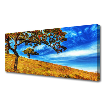 Tablou pe panza canvas Meadow Copaci Natura Galben Maro