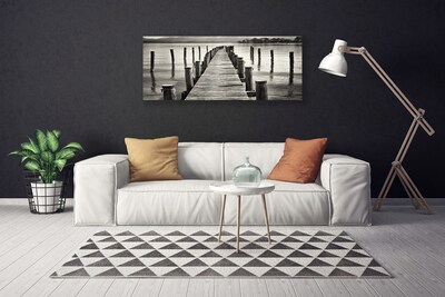 Tablou pe panza canvas Marea Podul Arhitectura Gri