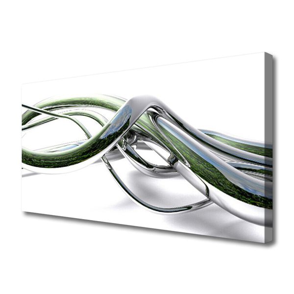 Tablou pe panza canvas Abstract Art Silver Green