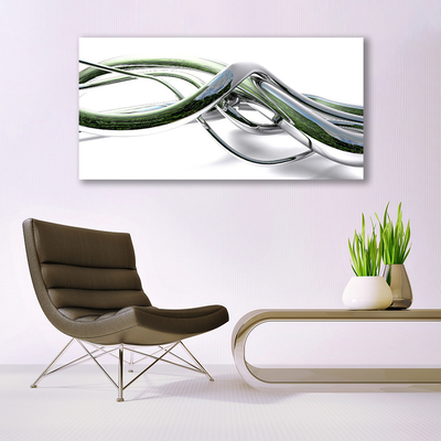 Tablou pe panza canvas Abstract Art Silver Green