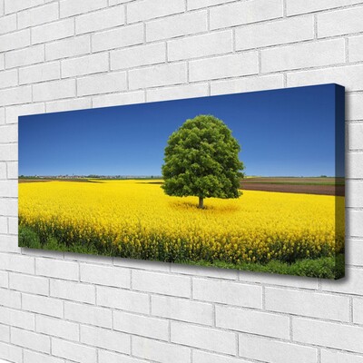 Tablou pe panza canvas Meadow copac Natura Galben Maro Verde