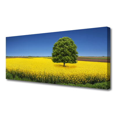 Tablou pe panza canvas Meadow copac Natura Galben Maro Verde