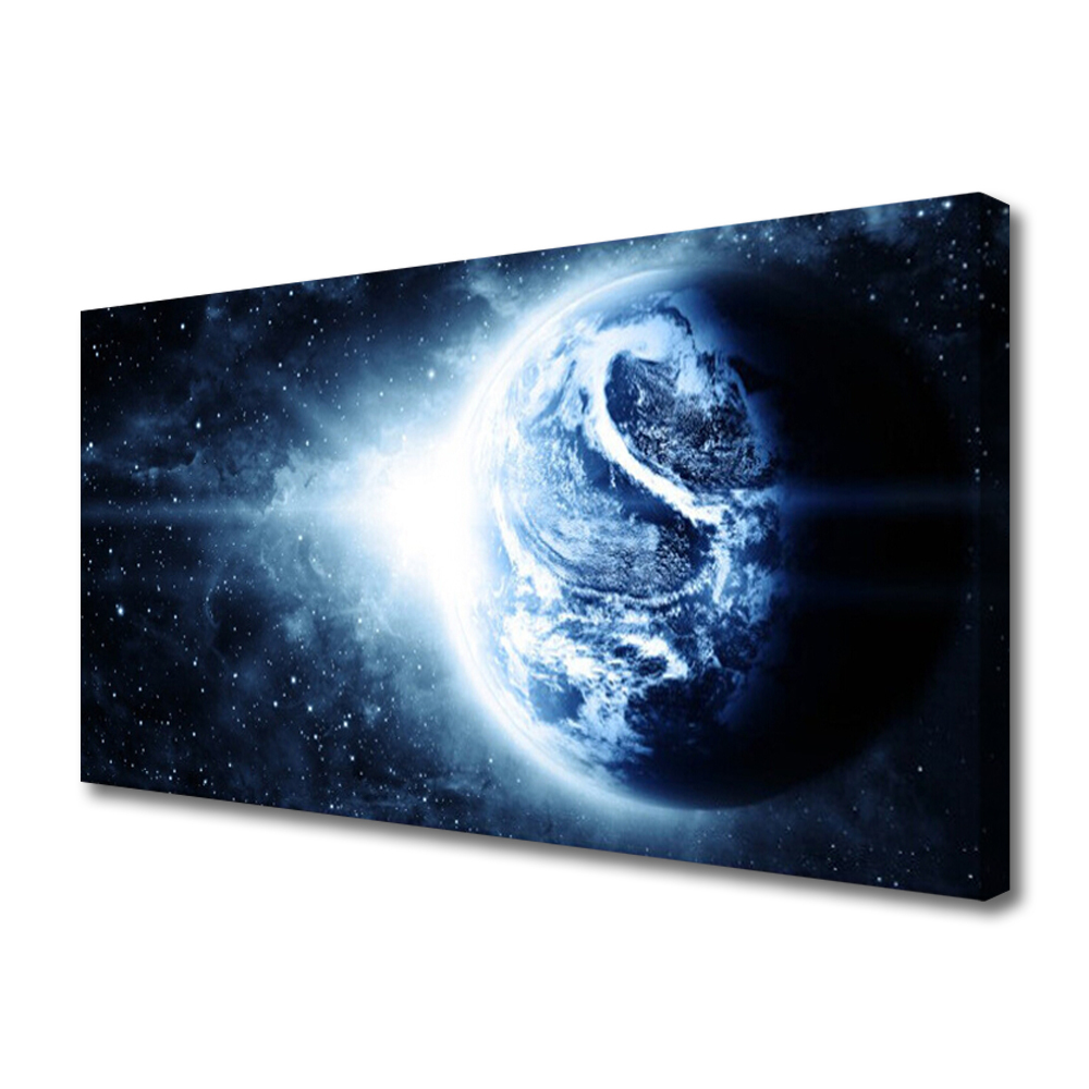 Tablou pe panza canvas Globe Universul Negru Albastru Alb