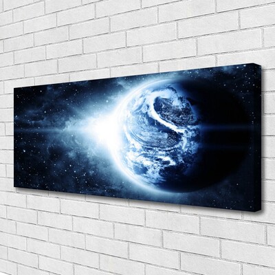 Tablou pe panza canvas Globe Universul Negru Albastru Alb