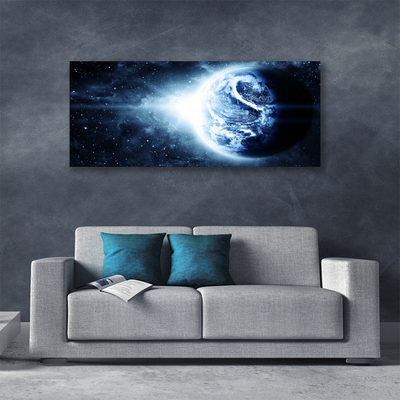 Tablou pe panza canvas Globe Universul Negru Albastru Alb