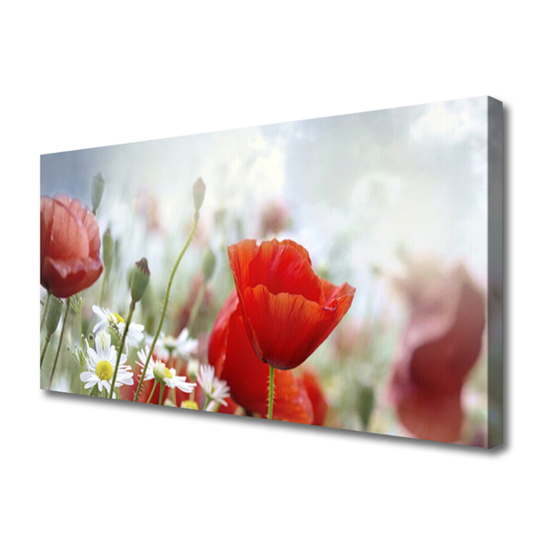 Tablou pe panza canvas Flori Floral Roșu Galben Alb