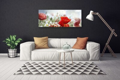 Tablou pe panza canvas Flori Floral Roșu Galben Alb